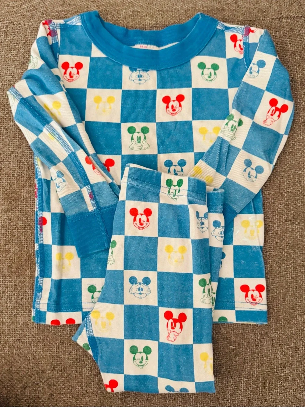 Hanna Andersson Blue Check Character Cotton Pajama Set